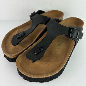 Birkenstock Papillio Gizah Black Thong Sandals NWOT